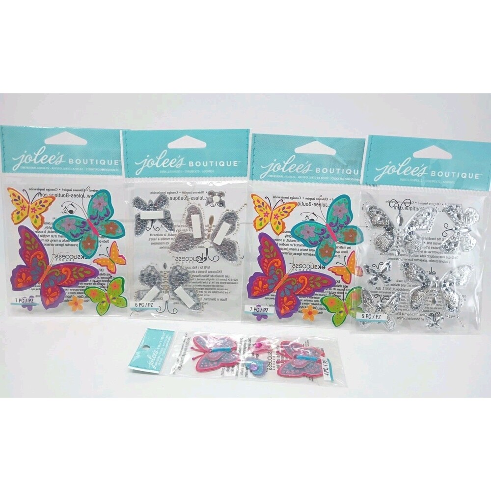 Jolee's Boutique Scrapbooking 3D Butterfly Dimensional Stickers Lot Of 5
